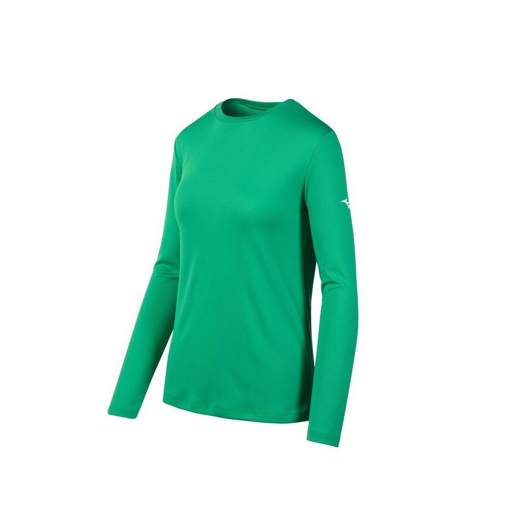 Camiseta Mizuno Long Sleeve - Mulher - Verdes - WZRNY7540